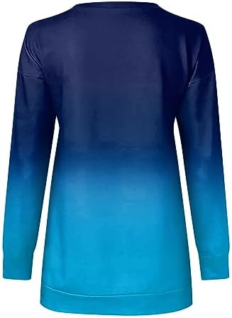 Túnicas o Tops Genéricos para Usar con Leggings Fuera del Hombro Top de Manga Larga Camisas Marrones para Mujer Sudadera de Manga Larga Faldas para Mujer Busos para Mujer Camisa Just Breath,Azul,Medio