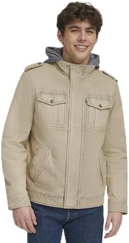 Chaqueta militar con capucha de algodón lavado para hombre Levi's (tallas regular, grande y alta)