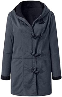 Thumbnail for JEGULV Abrigos de invierno para mujer, tallas grandes, cálido Sherpa, chaquetas con forro grueso, informal, con botones, color sólido, ropa de abrigo con bolsillos