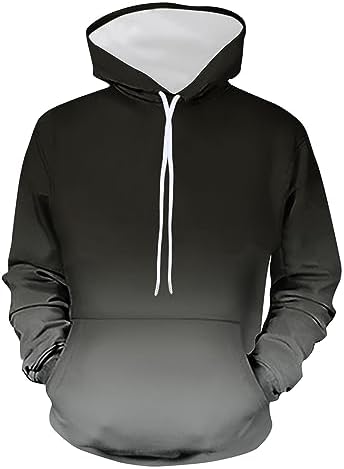 DOLKFU Sudaderas con capucha para hombre con estampado gráfico degradado con capucha y cordón de manga larga casual sudaderas con bolsillo