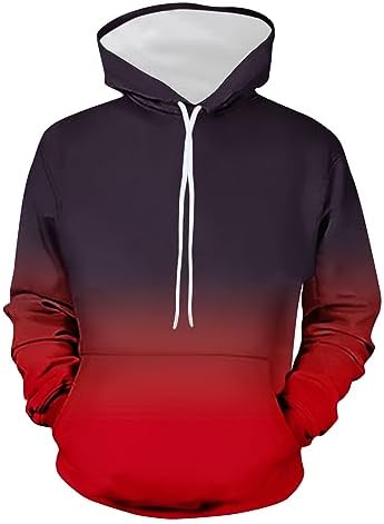 DOLKFU Sudaderas con capucha para hombre con estampado gráfico degradado con capucha y cordón de manga larga casual sudaderas con bolsillo