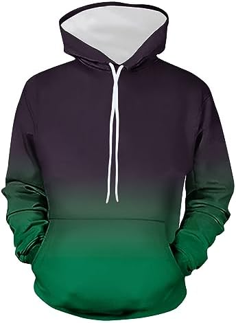 DOLKFU Sudaderas con capucha para hombre con estampado gráfico degradado con capucha y cordón de manga larga casual sudaderas con bolsillo