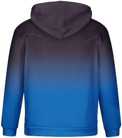 DOLKFU Sudaderas con capucha para hombre con estampado gráfico degradado con capucha y cordón de manga larga casual sudaderas con bolsillo