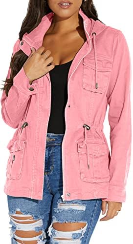 sexycherry Chaquetas casuales para mujer de manga larga ligeras Outwear Bomber Abrigos con bolsillos