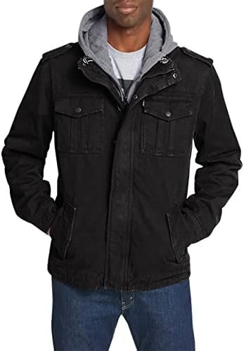 Chaqueta militar con capucha de algodón lavado para hombre Levi's (tallas regular, grande y alta)