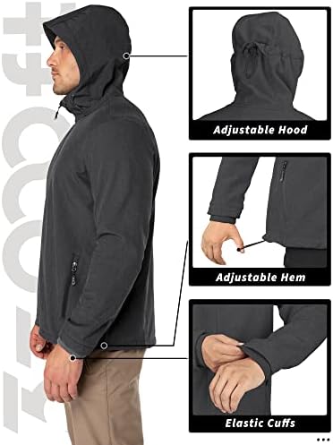 Chaqueta Softshell con capucha para hombre de 33,000 pies, impermeable, ligera, aislante, cortavientos, chaqueta impermeable con forro polar