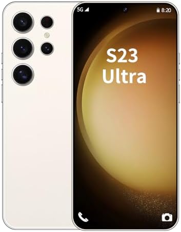 Teléfono Celular Android Desbloqueado S23 Ultra, Teléfono Celular Inteligente Android 13, Procesador de 8 núcleos, 8GB+256GB, Pantalla HD de 6.8 pulgadas, Cámara de 50MP+24MP, Batería Extra Grande de 6800 mAh