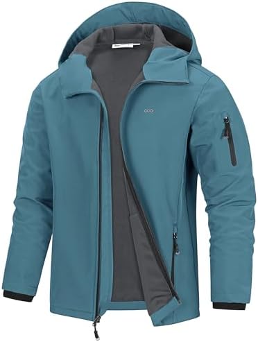 Chaqueta Softshell con capucha para hombre de 33,000 pies, impermeable, ligera, aislante, cortavientos, chaqueta impermeable con forro polar