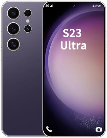 Teléfono Celular Android Desbloqueado S23 Ultra, Teléfono Celular Inteligente Android 13, Procesador de 8 núcleos, 8GB+256GB, Pantalla HD de 6.8 pulgadas, Cámara de 50MP+24MP, Batería Extra Grande de 6800 mAh