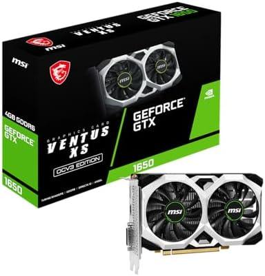 MSI Gaming GeForce GTX 1650 128-Bit HDMI/DP/DVI 4GB GDRR6 HDCP Support DirectX 12 VR Ready OC Graphics Card (GTX 1650 D6 Ventus XS OCV3) - #𝑼𝑺𝒉𝒐𝒑