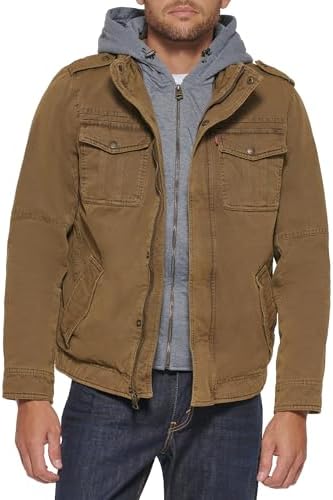 Chaqueta militar con capucha de algodón lavado para hombre Levi's (tallas regular, grande y alta)