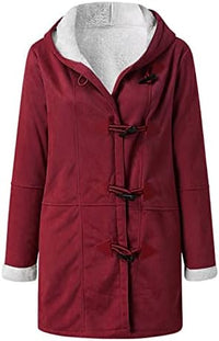 Thumbnail for JEGULV Abrigos de invierno para mujer, tallas grandes, cálido Sherpa, chaquetas con forro grueso, informal, con botones, color sólido, ropa de abrigo con bolsillos