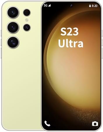 Teléfono Celular Android Desbloqueado S23 Ultra, Teléfono Celular Inteligente Android 13, Procesador de 8 núcleos, 8GB+256GB, Pantalla HD de 6.8 pulgadas, Cámara de 50MP+24MP, Batería Extra Grande de 6800 mAh