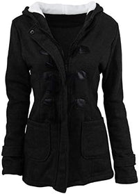 Thumbnail for JEGULV Abrigos de invierno para mujer, tallas grandes, cálido Sherpa, chaquetas con forro grueso, informal, con botones, color sólido, ropa de abrigo con bolsillos