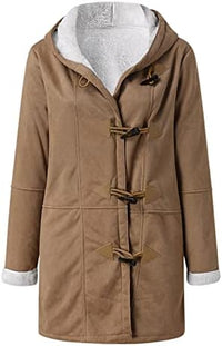 Thumbnail for JEGULV Abrigos de invierno para mujer, tallas grandes, cálido Sherpa, chaquetas con forro grueso, informal, con botones, color sólido, ropa de abrigo con bolsillos