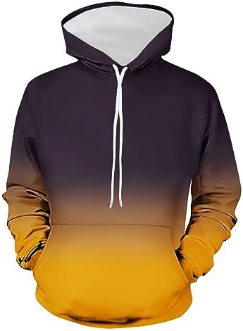 DOLKFU Sudaderas con capucha para hombre con estampado gráfico degradado con capucha y cordón de manga larga casual sudaderas con bolsillo