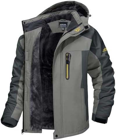 TACVASEN - Chaquetas de esquí para hombre, impermeables, resistentes al viento, senderismo, snowboard, forro polar, con capucha