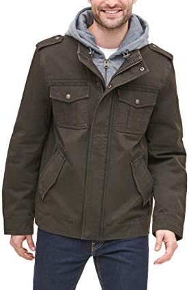 Chaqueta militar con capucha de algodón lavado para hombre Levi's (tallas regular, grande y alta)