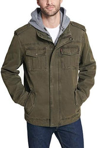 Thumbnail for Chaqueta militar con capucha de algodón lavado para hombre Levi's (tallas regular, grande y alta)