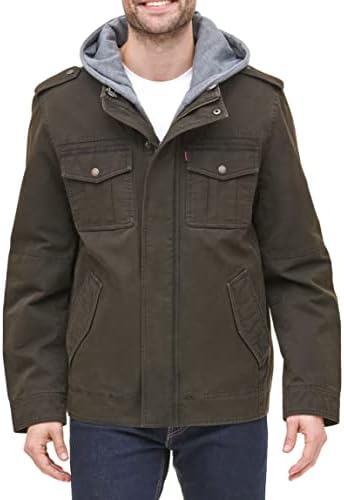 Chaqueta militar con capucha de algodón lavado para hombre Levi's (tallas regular, grande y alta)