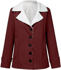 Thumbnail for JEGULV Abrigos de invierno para mujer, tallas grandes, cálido Sherpa, chaquetas con forro grueso, informal, con botones, color sólido, ropa de abrigo con bolsillos
