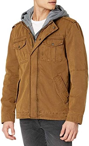 Chaqueta militar con capucha de algodón lavado para hombre Levi's (tallas regular, grande y alta)