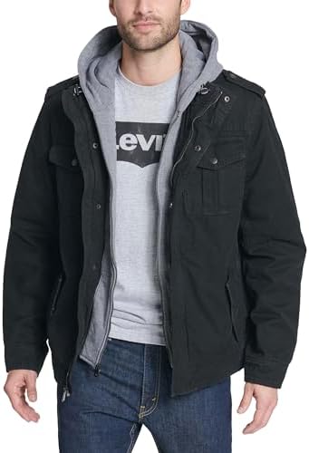 Chaqueta militar con capucha de algodón lavado para hombre Levi's (tallas regular, grande y alta)