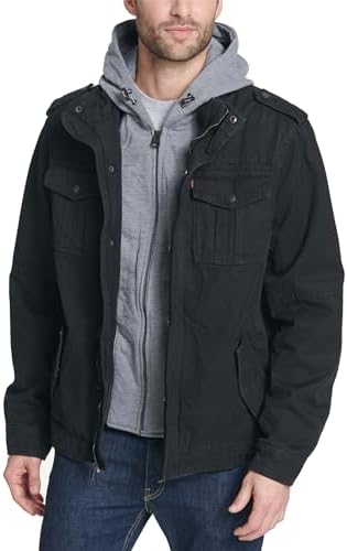 Chaqueta militar con capucha de algodón lavado para hombre Levi's (tallas regular, grande y alta)