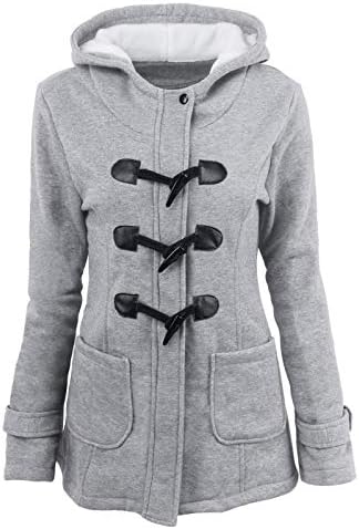 JEGULV Abrigos de invierno para mujer, tallas grandes, cálido Sherpa, chaquetas con forro grueso, informal, con botones, color sólido, ropa de abrigo con bolsillos