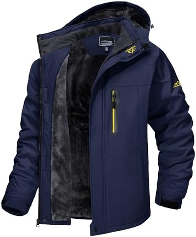 TACVASEN - Chaquetas de esquí para hombre, impermeables, resistentes al viento, senderismo, snowboard, forro polar, con capucha