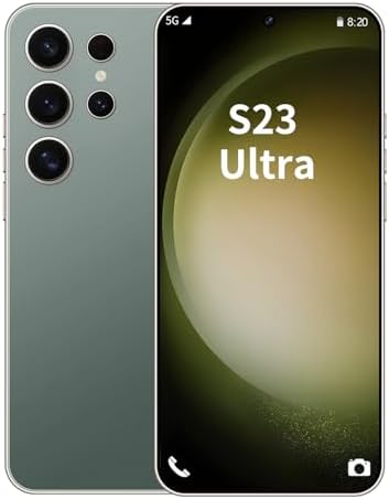 Teléfono Celular Android Desbloqueado S23 Ultra, Teléfono Celular Inteligente Android 13, Procesador de 8 núcleos, 8GB+256GB, Pantalla HD de 6.8 pulgadas, Cámara de 50MP+24MP, Batería Extra Grande de 6800 mAh