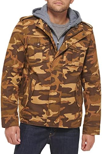 Chaqueta militar con capucha de algodón lavado para hombre Levi's (tallas regular, grande y alta)