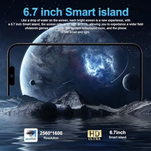 I16 Max Desbloqueado Cell Phone, 2GB+32GB Expandable 256GB, 6.7Inch HD Touch Screen, Tempered Glass Finish, 5600mAh Android 11 Smartphone, Dual SIM, Face Unlock,Gold