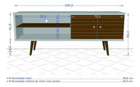 Thumbnail for Rack Mesa De Tv 60 Hasta 160 Cm Aparador Vintage Retro Onix Color Negro - Tienda Universo