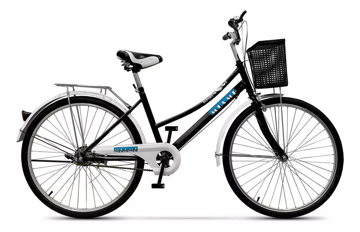 Bicicleta paseo femenina Expert Bikes Miami R26 color negro/blanco con pie de apoyo - #𝑼𝑺𝒉𝒐𝒑