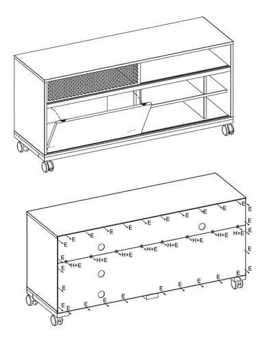 Rack Mesa De Tv Mueble De Comedor Living C/puerta Corrediza - Tienda Universo