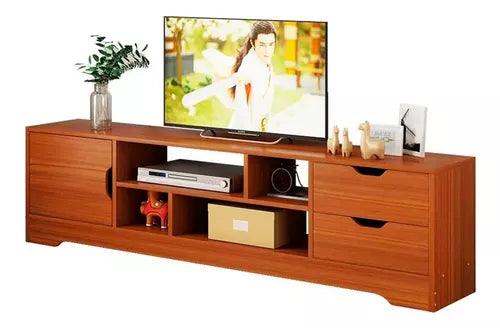 Rack Tv Madera Mdf 3 Cajones 140 Cm Color Caoba Circuit - Tienda Universo