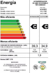 Thumbnail for Aire Acondicionado Vivion 18.000BTU - Tienda Universo