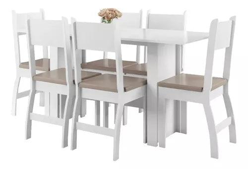 Juego De Comedor Mesa + 6 Sillas Madera MDF - Tienda Universo