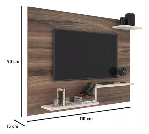 Panel Para Tv Led Aéreo Hasta 42" Color Nogueira-off Blanco - Tienda Universo