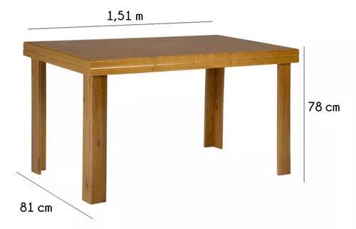 Juego Comedor Madera 6 Sillas Tapizadas LG Amoblamientos Color Canela Diseño de la tela de las sillas Liso - Tienda Universo