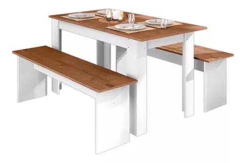 Mesa De Comedor + 2 Bancos - Tienda Universo