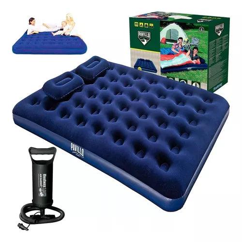 Colchon Inflable Bestway 2 Personas+ Inflador + 2 Almohadas - Tienda Universo