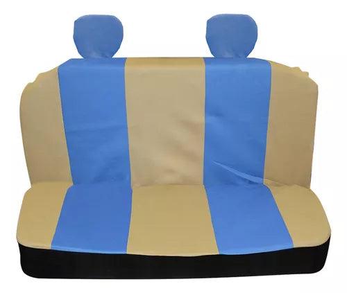 Juego Cubre Asiento Auto Camionetas. Beige/azul 5 Cabeceras - Tienda Universo