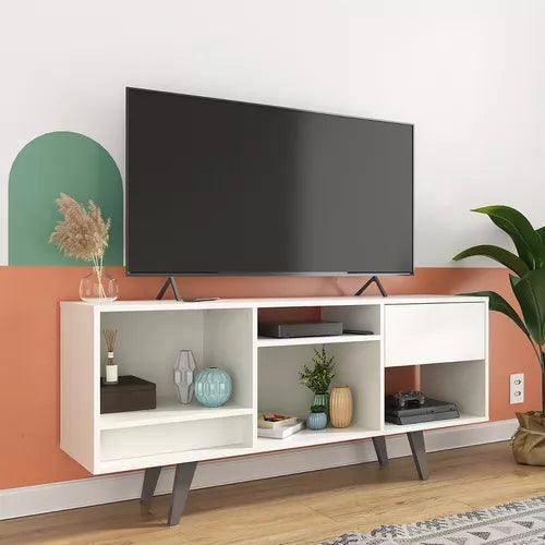 Rack Bajo Para Tv Con Cajón Hasta 42" Color Blanco - Tienda Universo