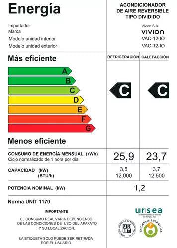 Aire Acondicionado Vivion 12.000BTU - Tienda Universo