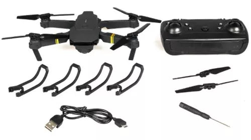 Dron E58 Wifi Fpv Mini Cámara Profesional Color Negro