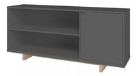 Thumbnail for Rack Modular P/tv 50' Audio C/ Puerta Estilo Nordico / Eames Color Gris Oscuro - Tienda Universo