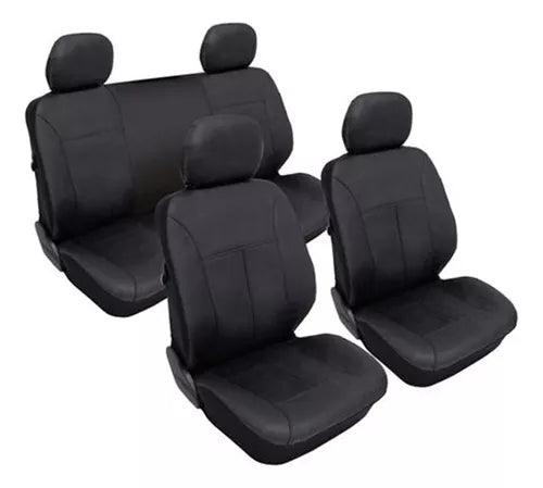 Cubre Asiento Funda Eco Cuero Auto Universal Negro Premium - Tienda Universo