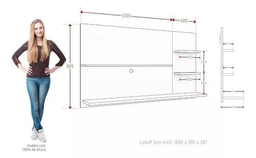 Panel Rack Para Tv Hasta 49" Con Repisas Color Jacarandá - Tienda Universo